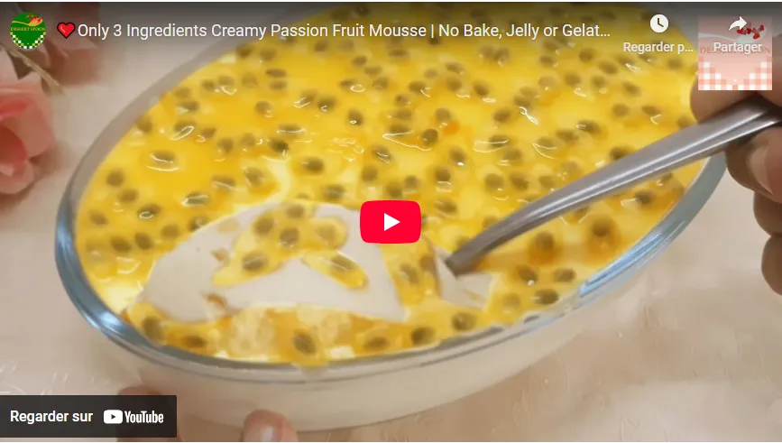 Only 3 Ingredients Creamy Passion Fruit Mousse